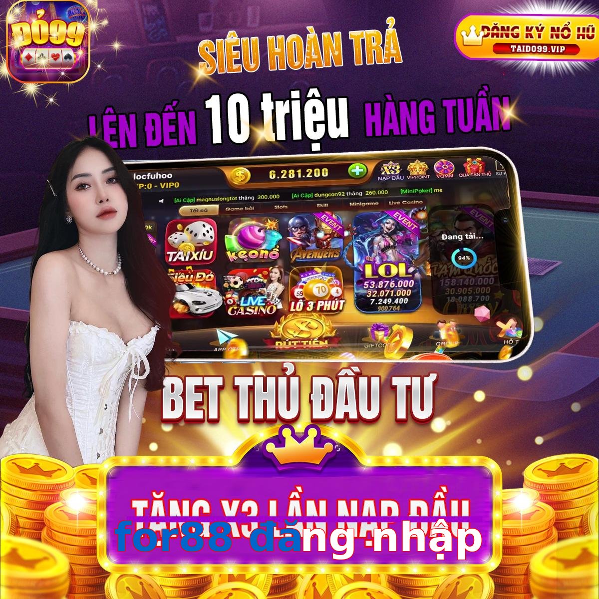 for88 đăng nhập